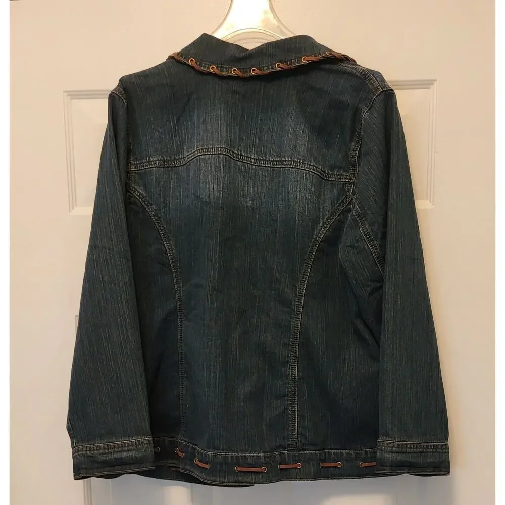 LIZ & ME Denim Long Sleeve Jean Jacket Womens Plus Size 0X - Picture 2 of 14
